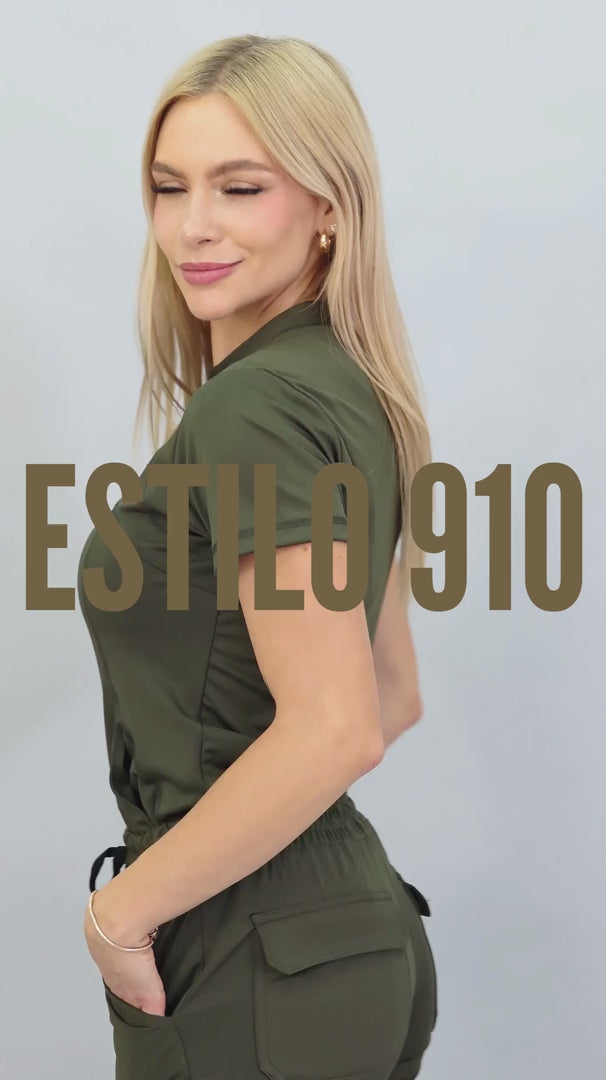 Jogger Est. 910 Quirúrgico, Verde Olivo Mujer Super Stretch, Scrubs 910